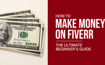 How to Make Money on Fiverr – Realistic stack of US dollar bills with a Fiverr beginner guide concept representing online freelancing, Fiverr earnings, and remote income opportunities.