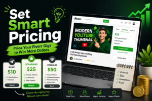 "Fiverr smart pricing strategy with Basic, Standard, and Premium gig packages for higher conversions and more orders."
