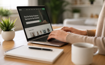 Easy Fiverr Jobs for Students with No Experience – student working on a laptop to start a Fiverr freelancing career from home