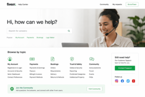 Fiverr Help Center with live customer support assistance
